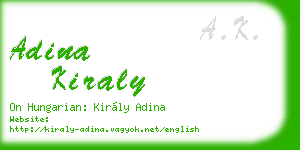 adina kiraly business card